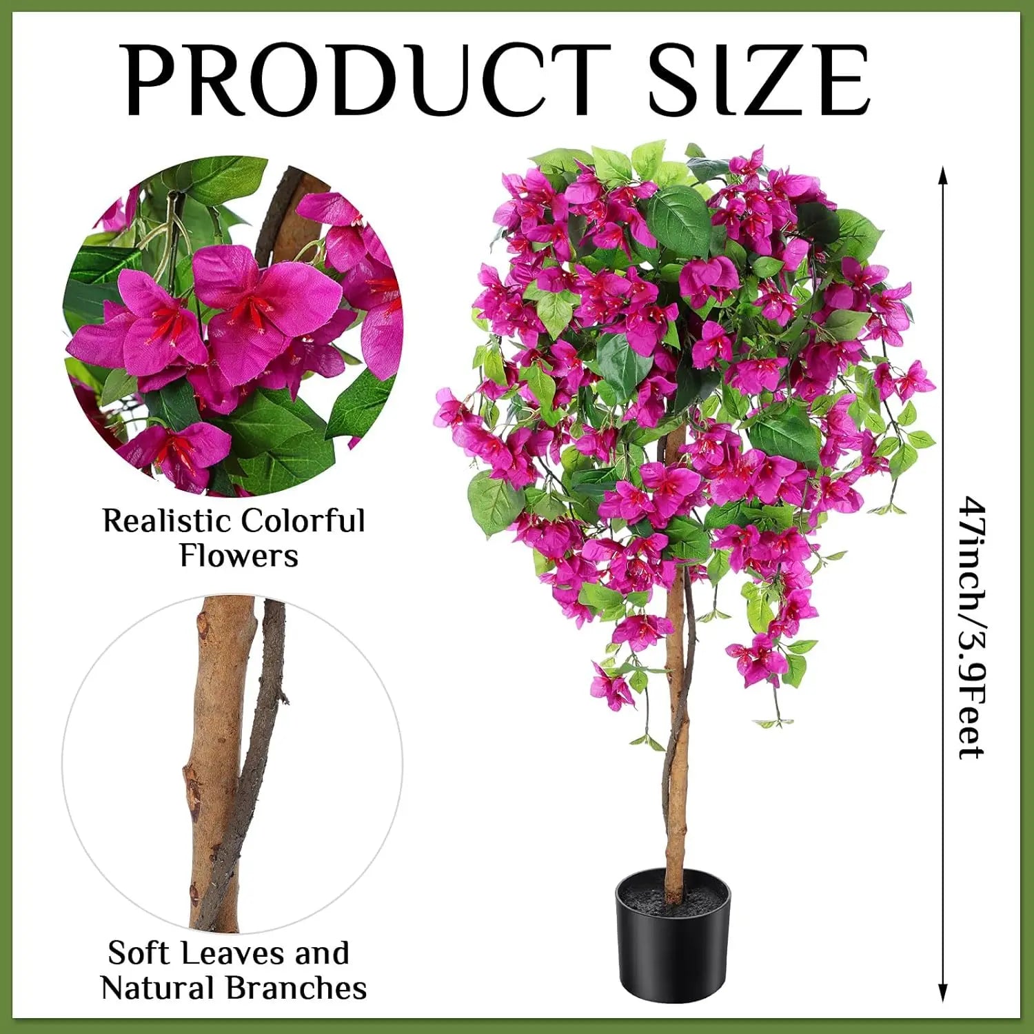 4ft Artificial Bougainvillea Tree with Flowers 2pcs