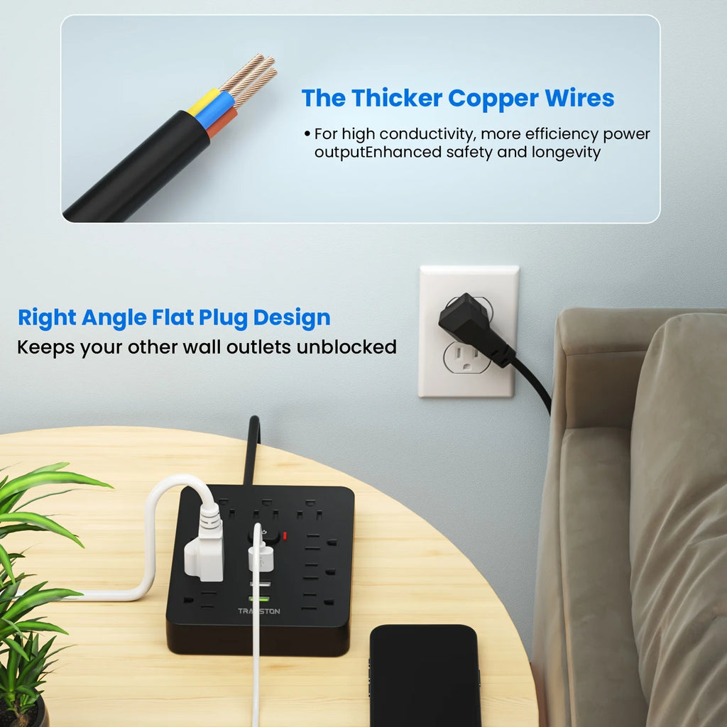 Power Module /Surge 9 power 3 USB 5ft Cord Mountable