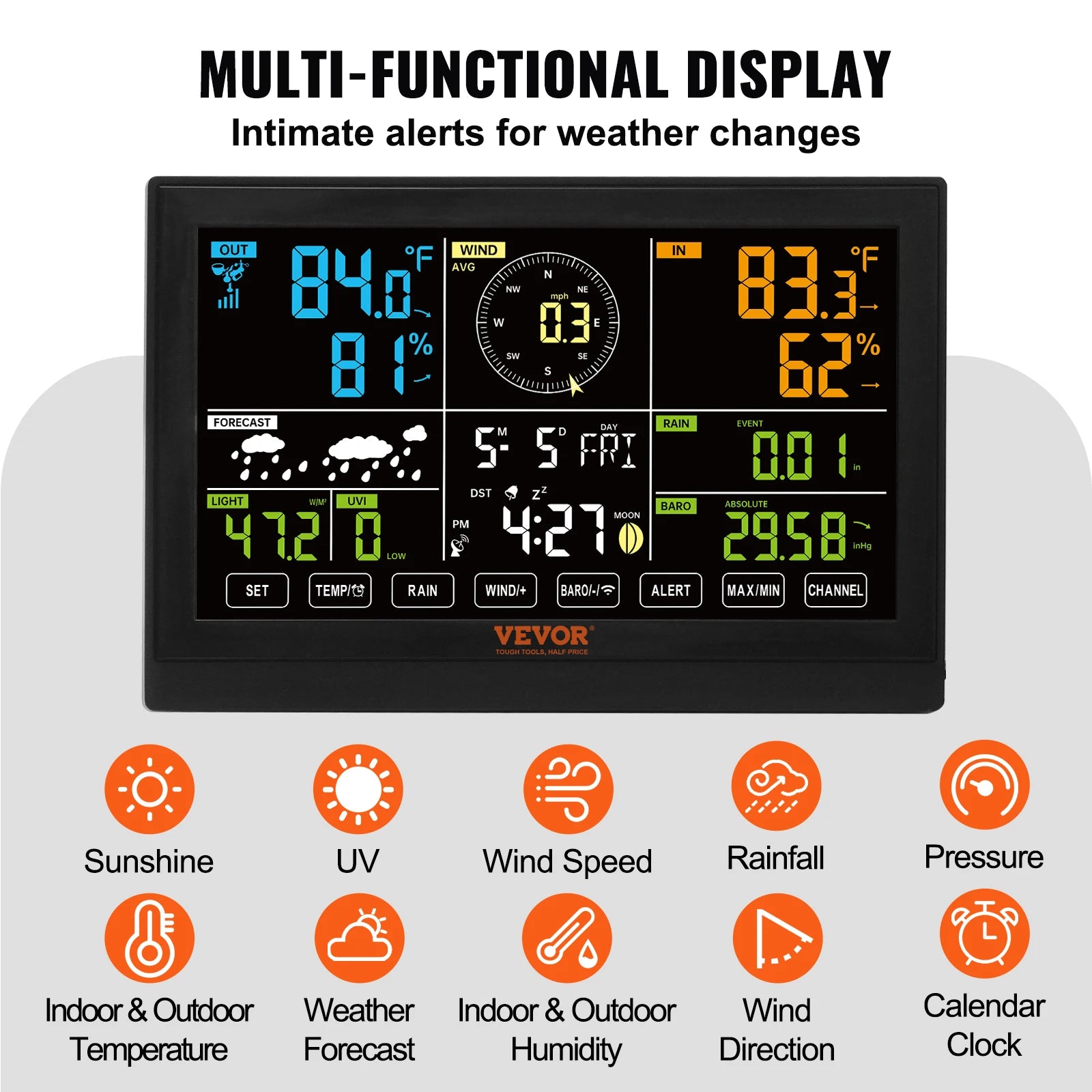 Wireless Weather Station 7.5in Large Color Display