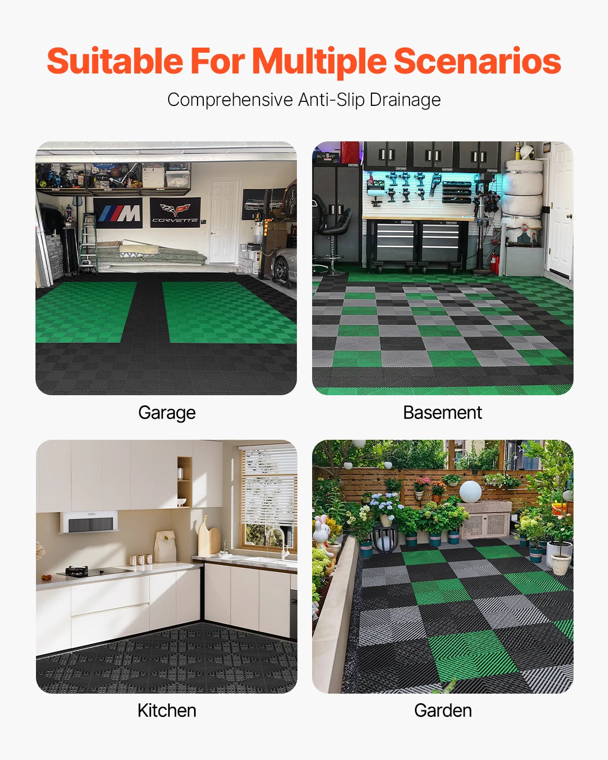 Interlocking Drainage Mat Kits Non-Slip floor
