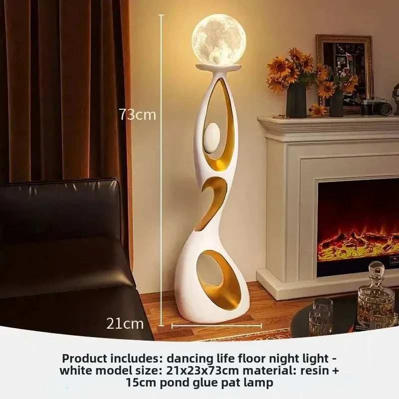 Night Glow Resin Sculpture LED Floor Lamp