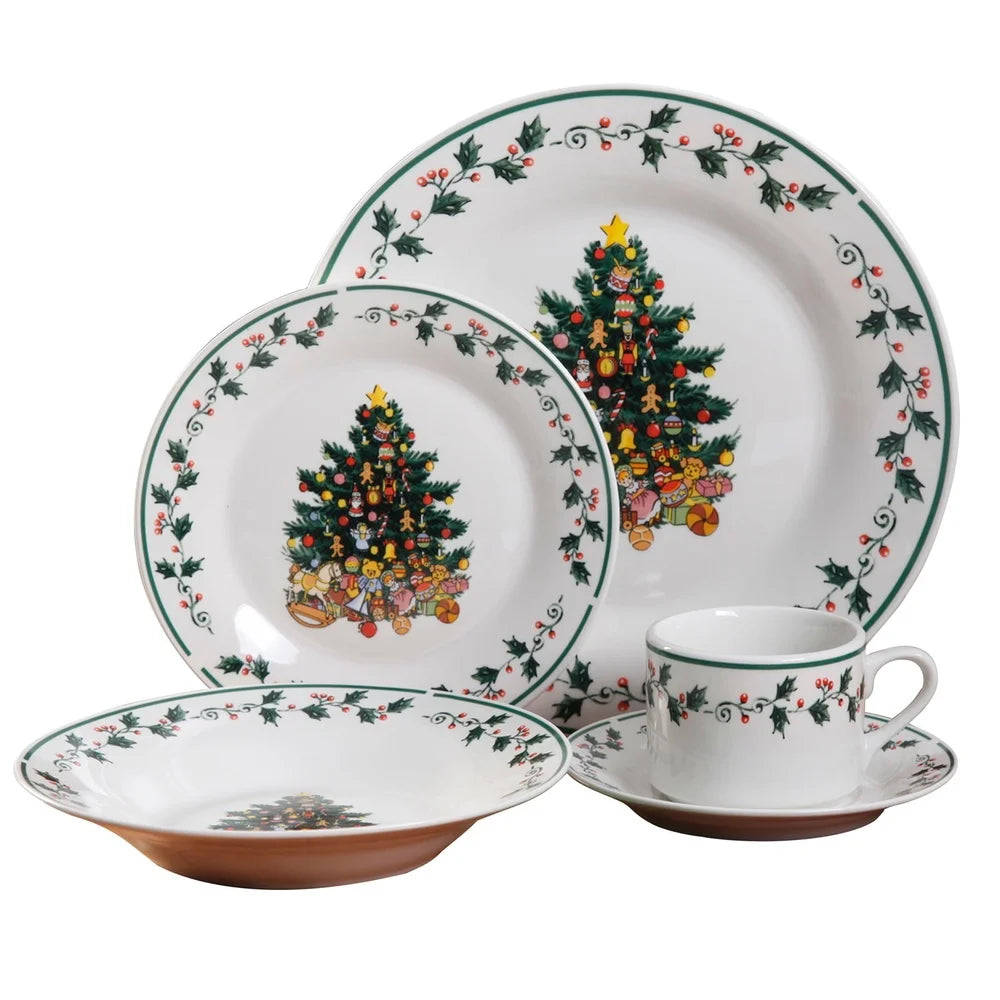 Christmas Dinnerware Set Oven Safe 4 Guests