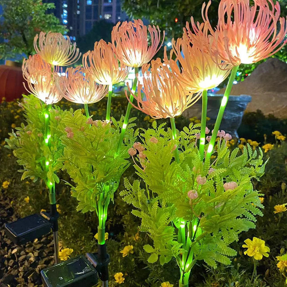 2Pcs Solar Garden Lights Glowing Flowers