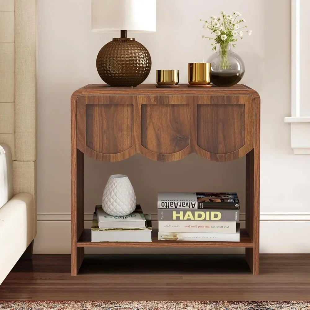 Mid Century Modern Farmhouse Wood Nightstand