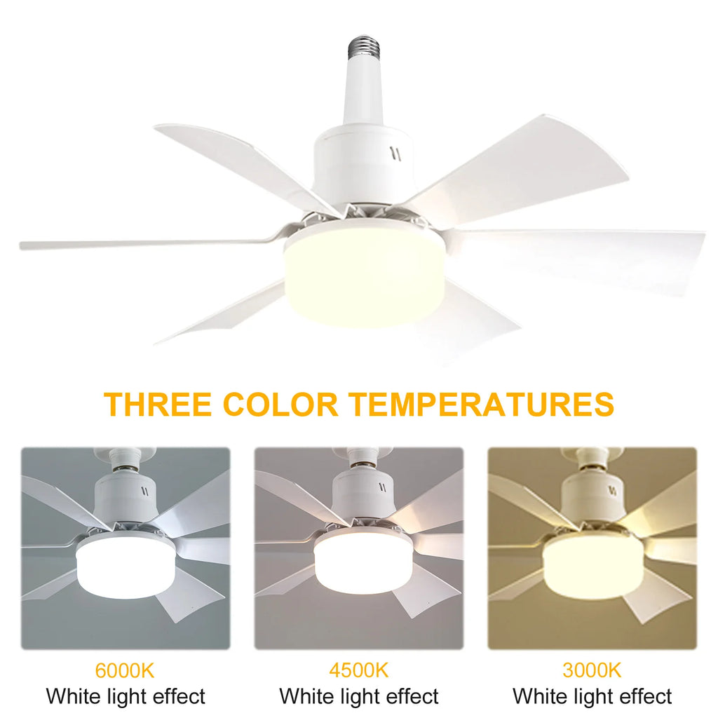 Screw in Ceiling Fan in Light Socket with Remote Ceiling Fan with Light 3 Speeds Dimmable for Bedroom Kitchen Living Room