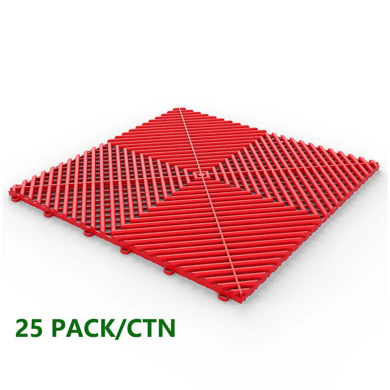 25PCS 1.8cm Thickness Garage Floor Mats Car Wash Room Floor Mat Multi Function Car Beauty Plastic Splicing Grille Tiles