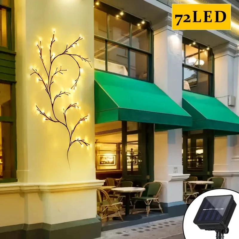 1pcs Solar Willow Vine Light 72/96 LED 8 Modes Waterproof Courtyard Decorative Lights for Outdoor Gardens Holiday Weddings