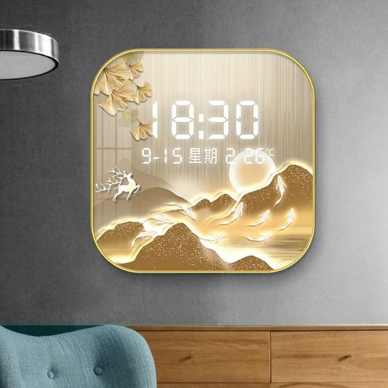 Digital LED Silent Temperature Square Clock