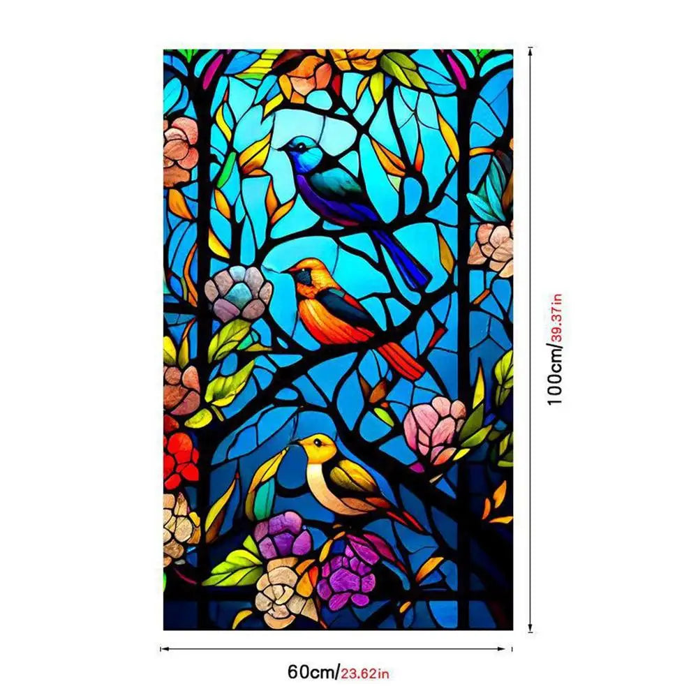 Colorful Static Cling Glass Window Privacy Film