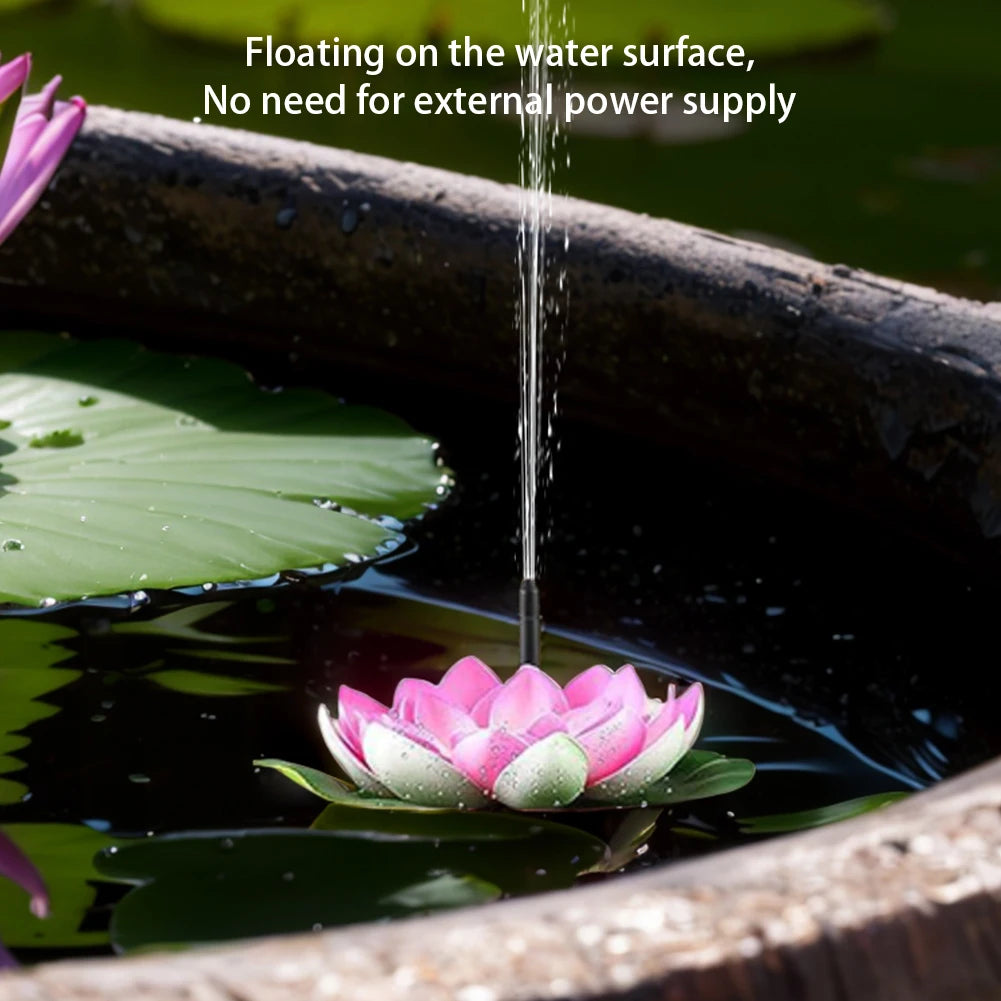 Floating Solar Lotus Fountain Garden Bird Bath