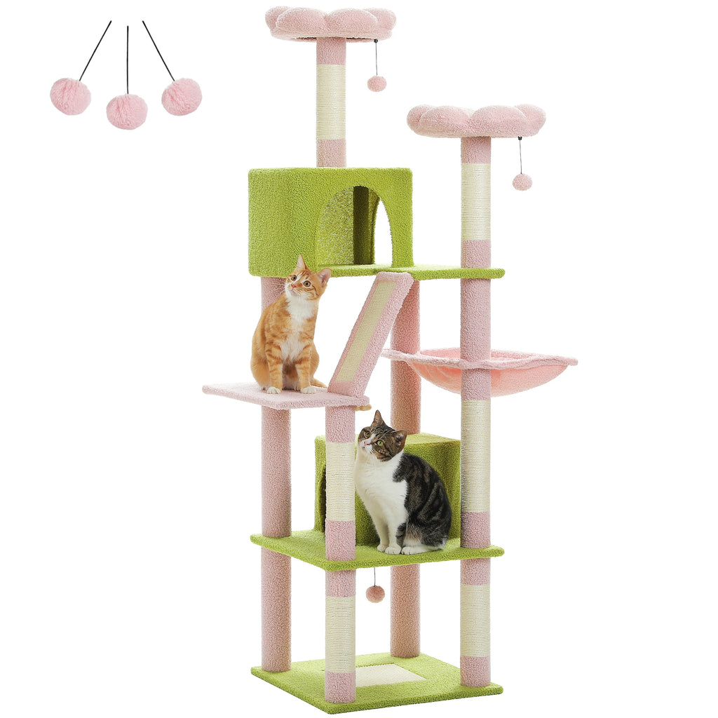 Tall Plush Cat Tower Multi-Level