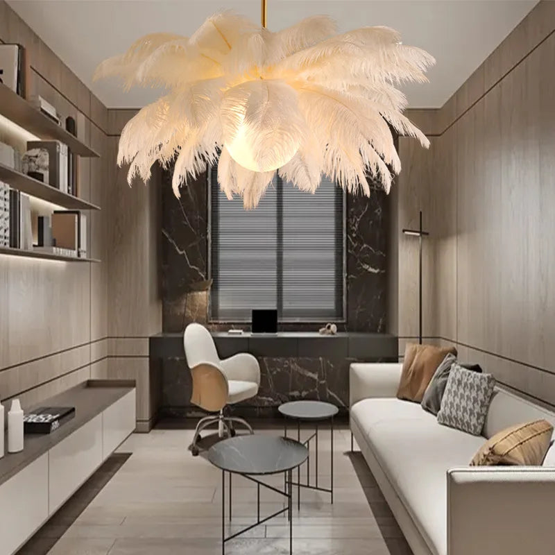 Ostrich Feather Led Lighting Chandelier
