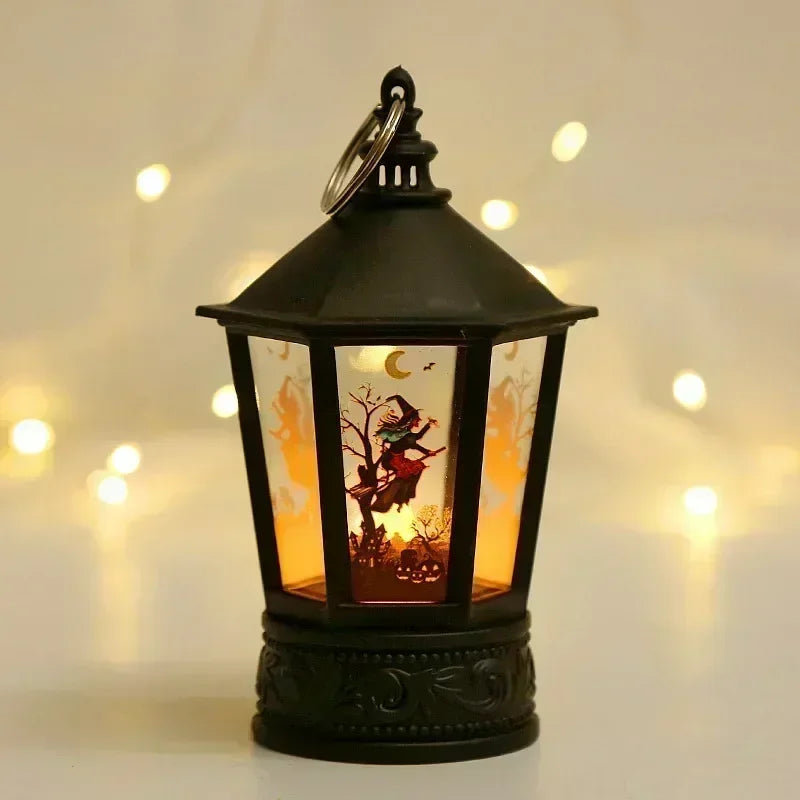 Witch Castle Ghost Pumpkin Dangling Candle Lights