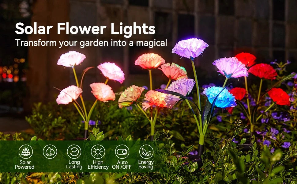 4Pack Solar Flower Lights Larger More Realistic