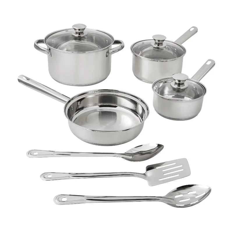 Stainless Steel Cooking Set Stay-Cool Handles