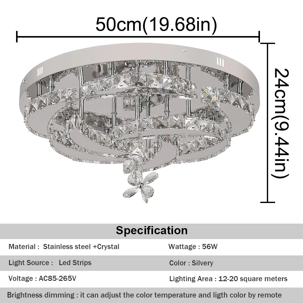 Luxury Crystal Led Dimmable Luminaire Home Fixture