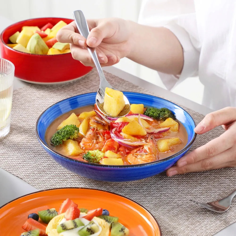 Ceramic Tableware Set Mix-Color Handpainted Spirals