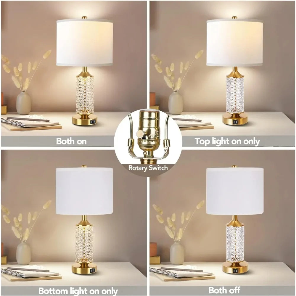 Modern Bedside Lamp With LED Night Light