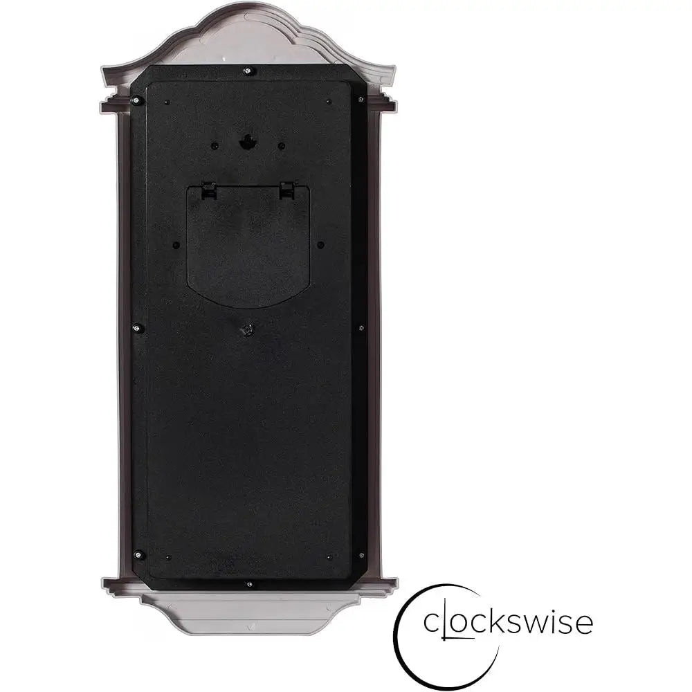 Vintage Wood-Look Plastic Pendulum Wall Clock Silent Battery Operated Home Decor Non-Ticking Elegant Design Living Room Kitchen