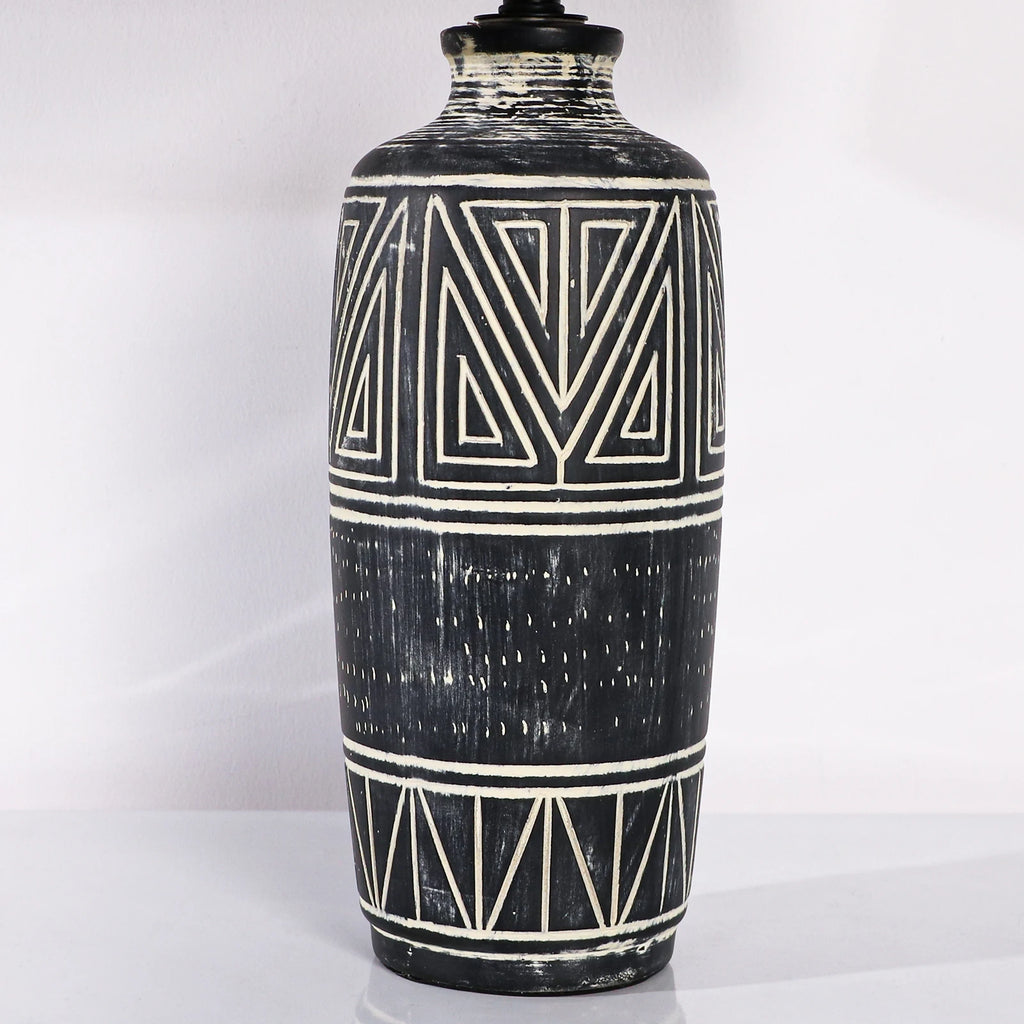 Carved Geometric Ceramic Table Lamps