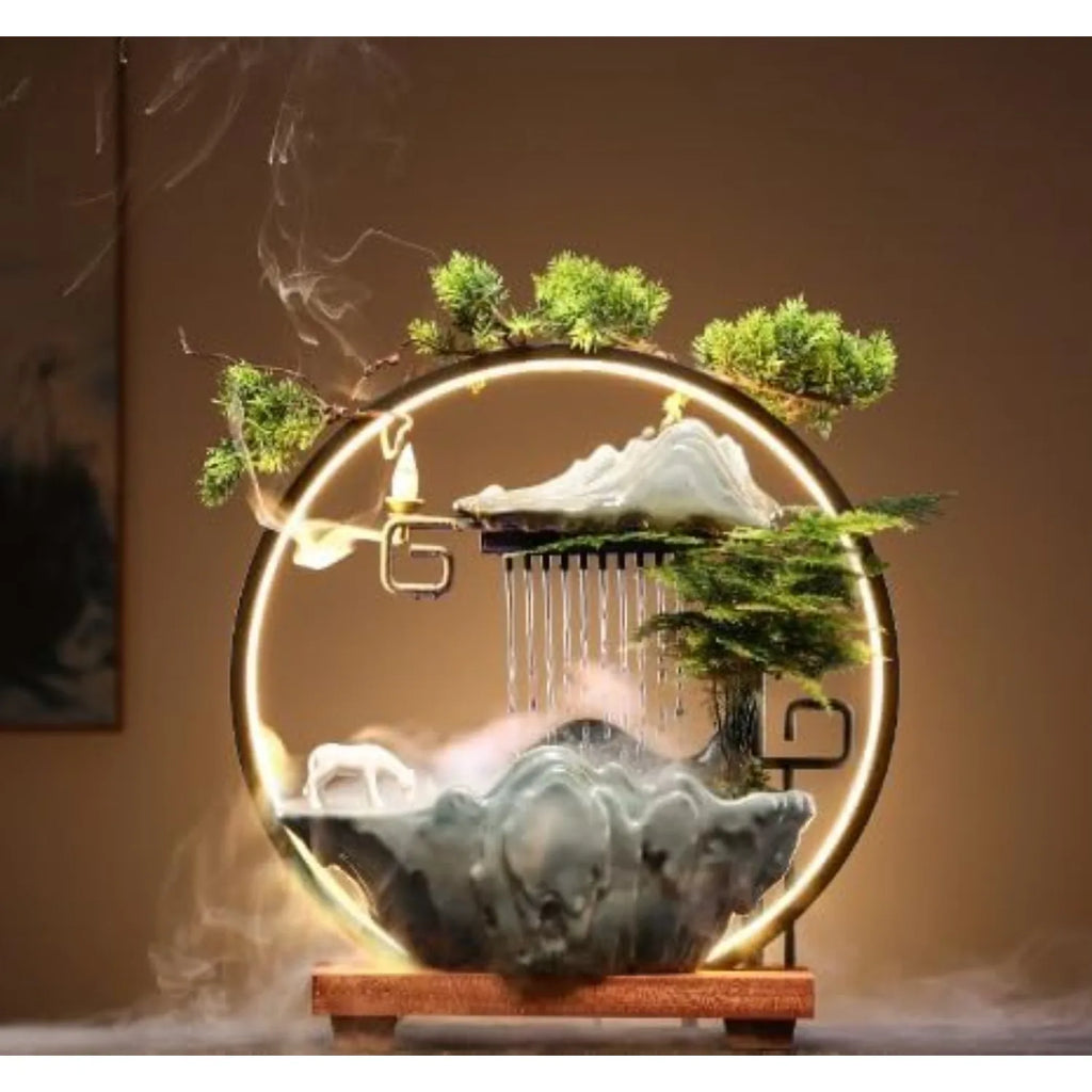 Round LED Fountain Mist Maker Incense Holder