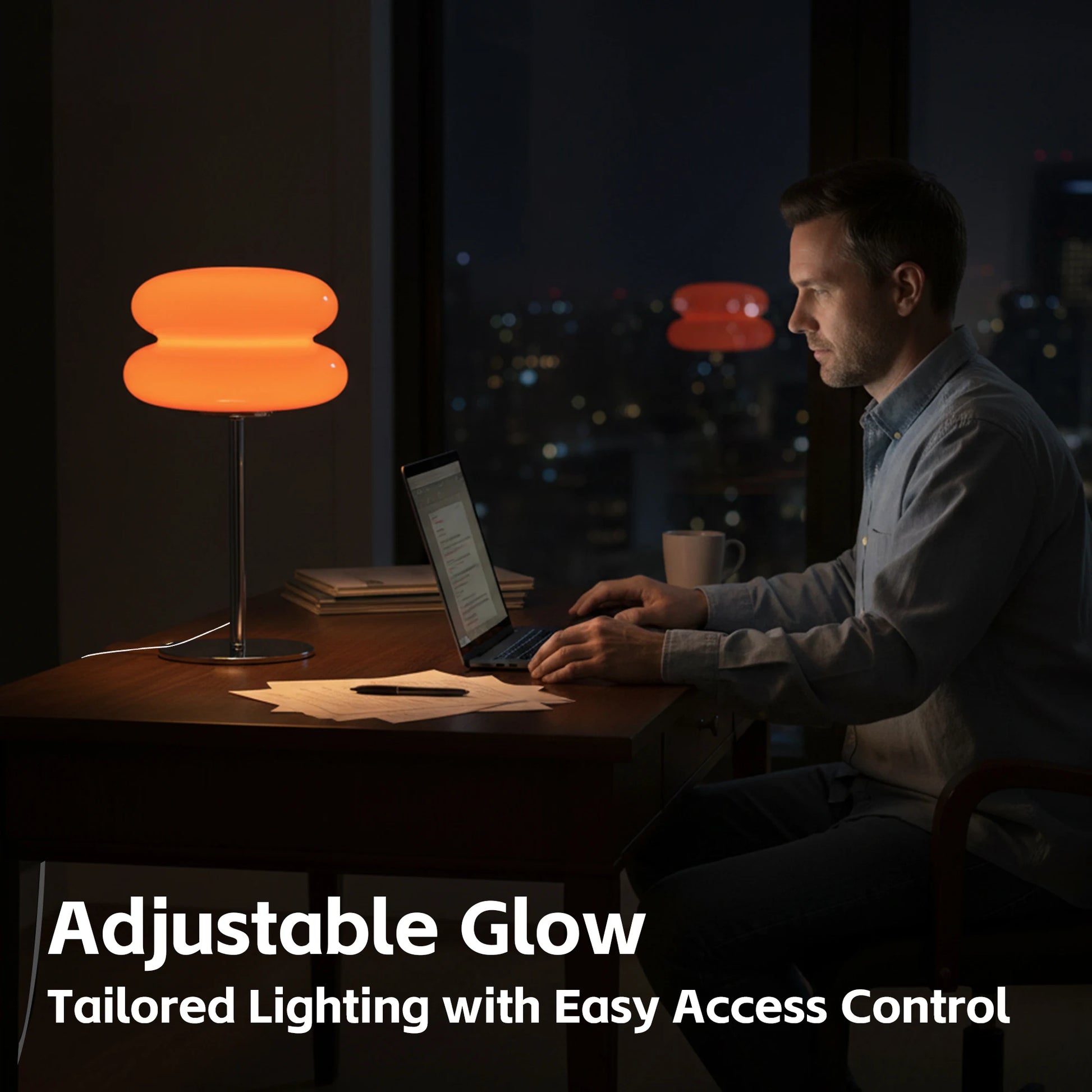 Macaron Glass Table Lamp Trichromatic