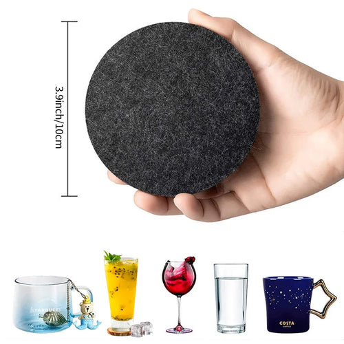 11pcs Round Felt Coasters Heat Resistant