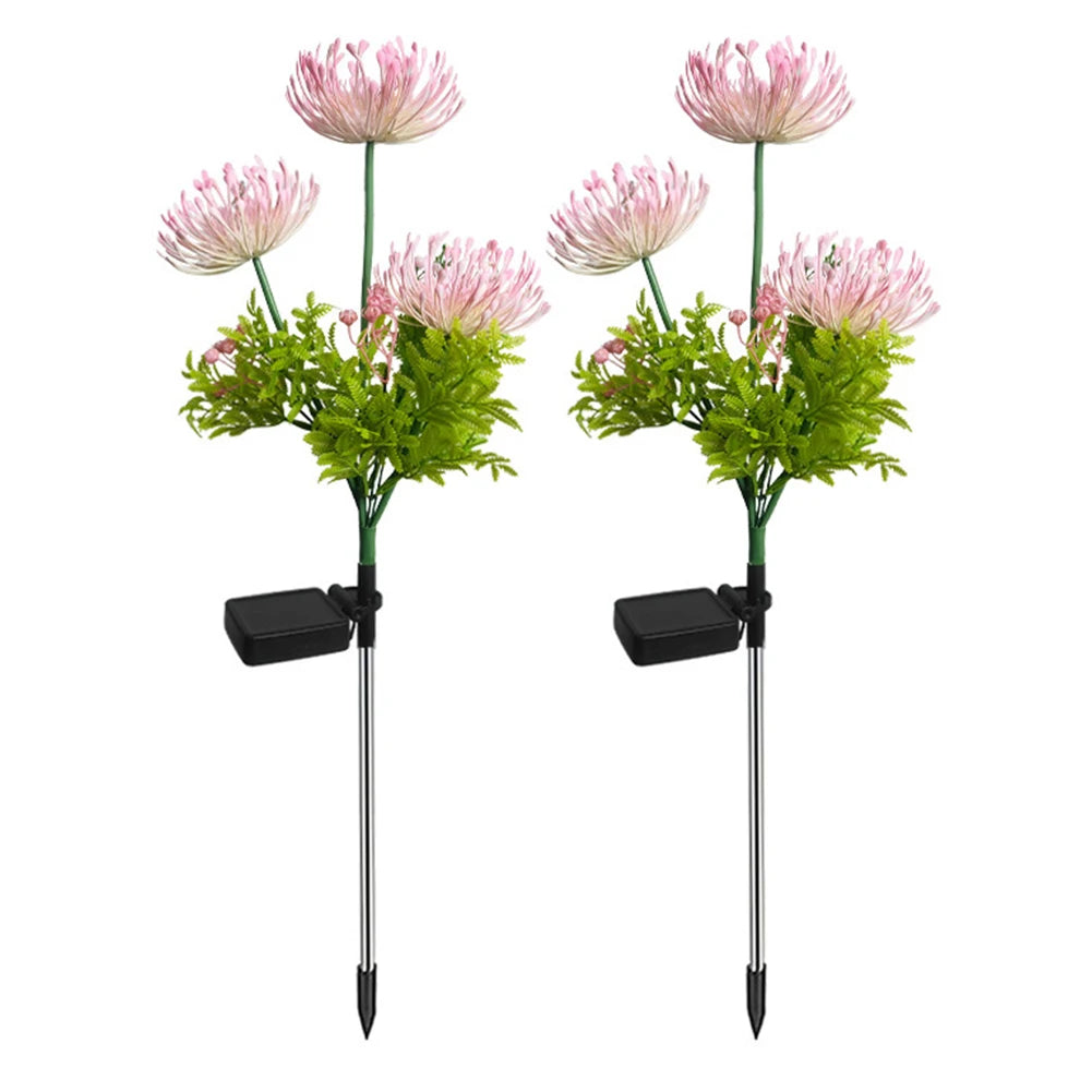 2Pcs Solar Garden Lights Glowing Flowers