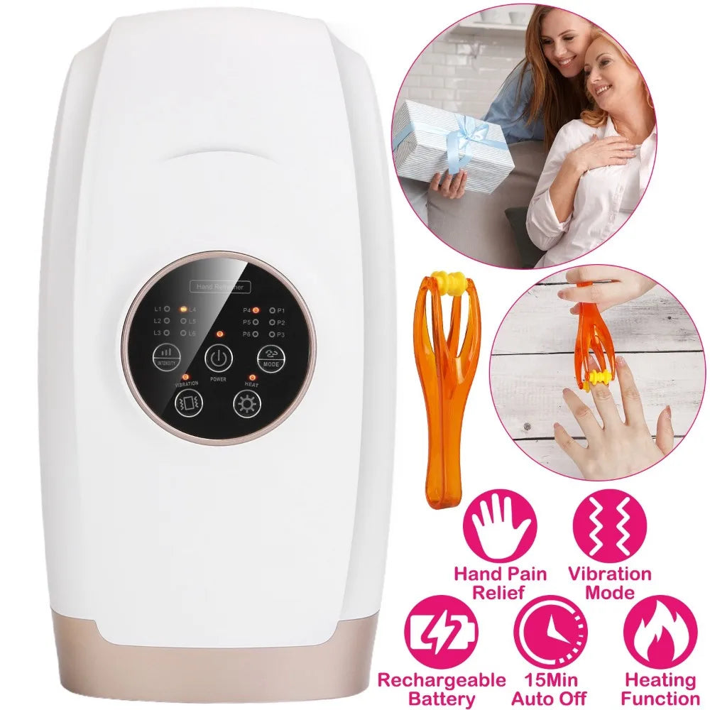 Hand Therapy Massager Pressure Vibration Heating Cordless