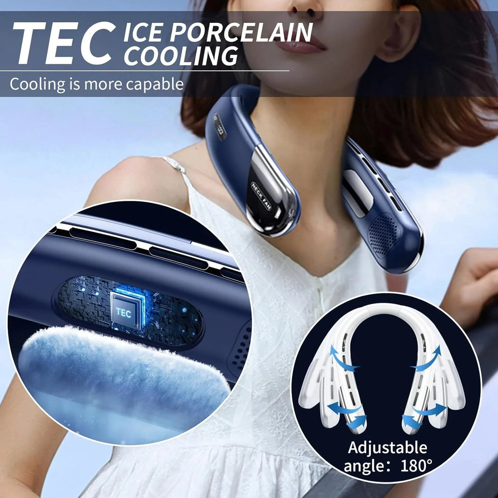 Portable Neck Fan 6000mah Rechargeable Wearable