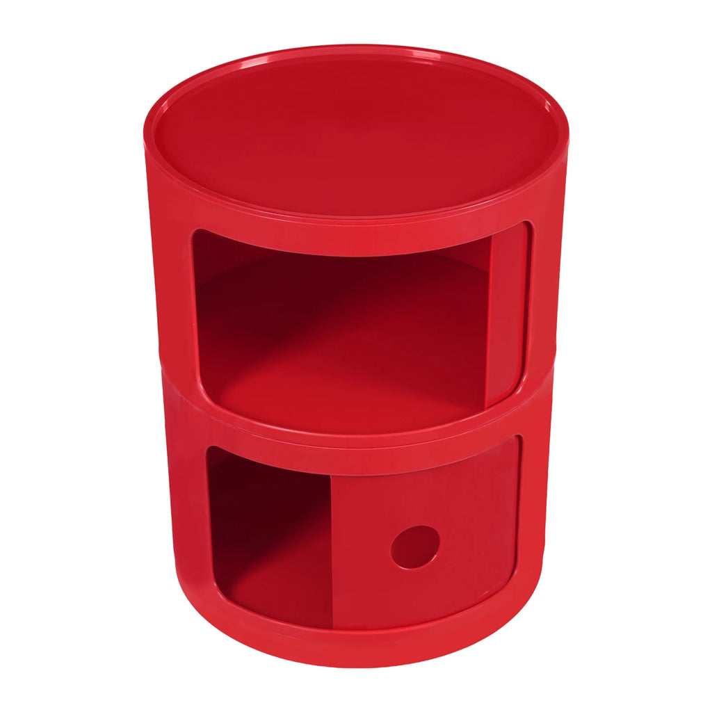 Red Round Cabinet ABS Compact Lightweight