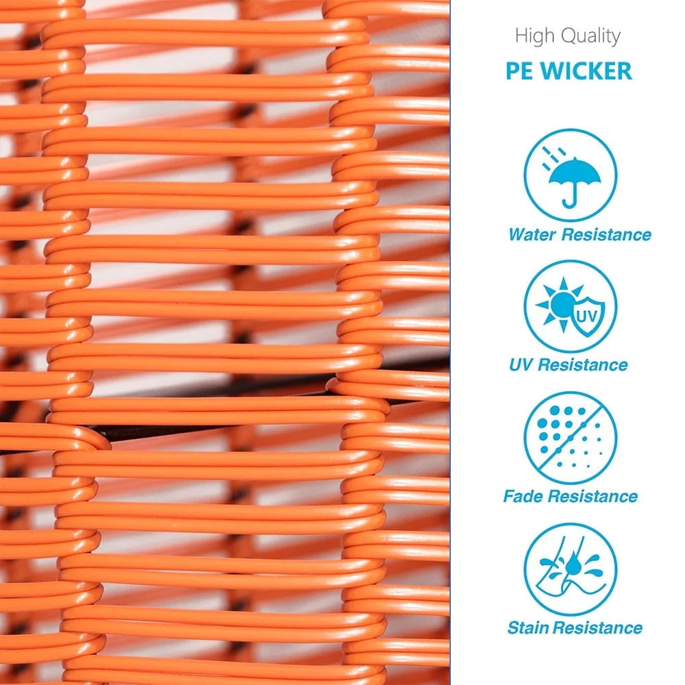 Wicker Metal Outdoor Table Stool Plant Stand