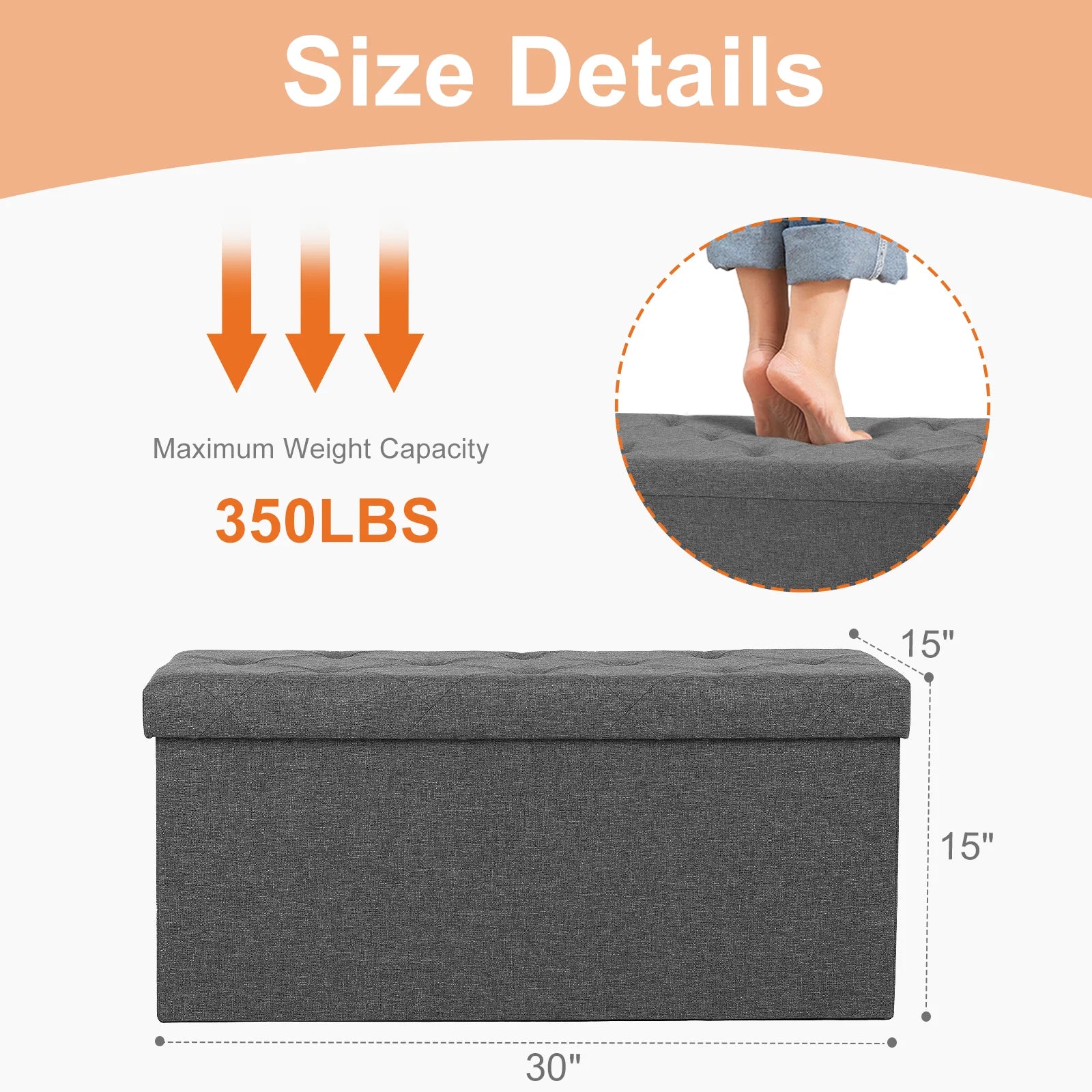 Hidden Storage Footstool Toy Box