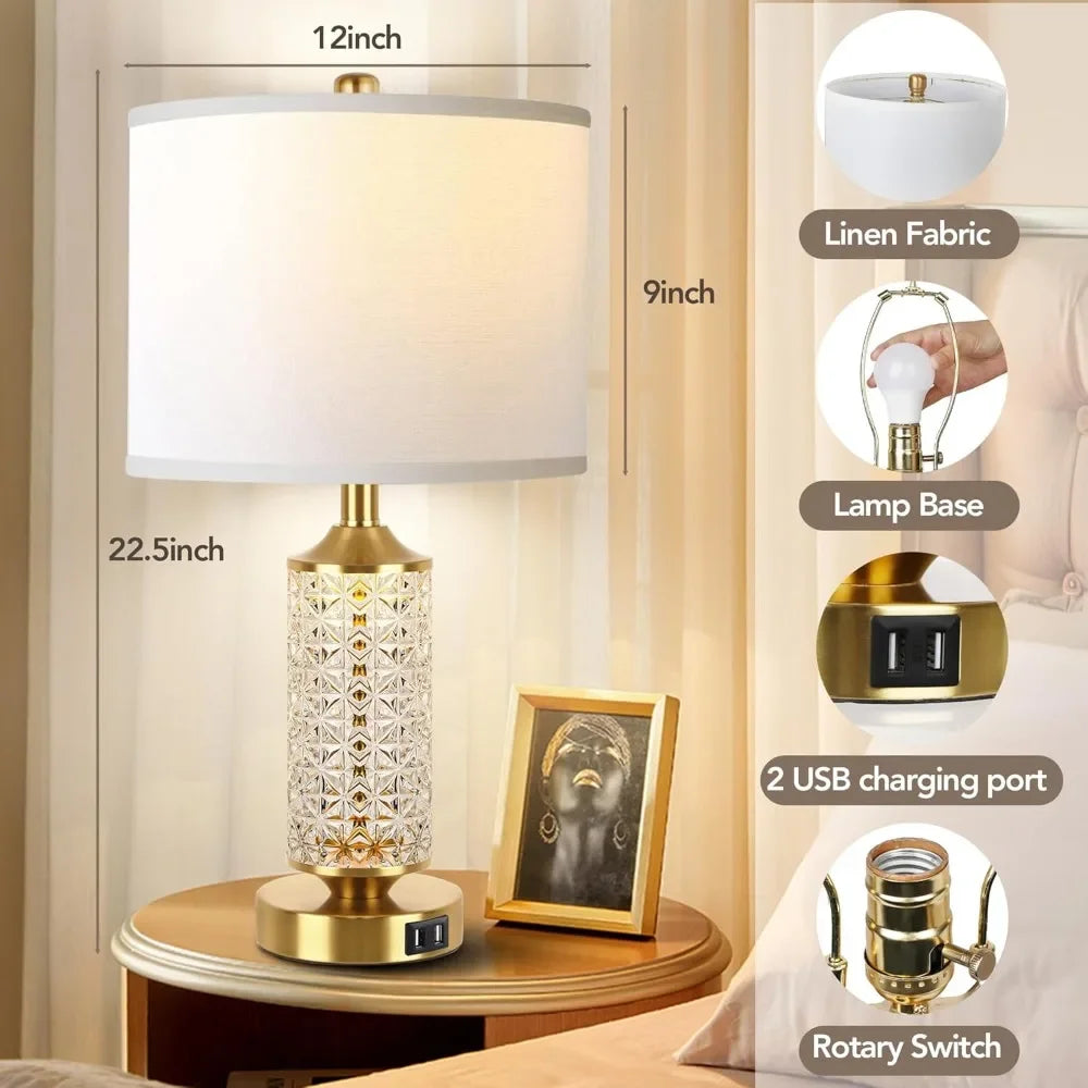 Modern Bedside Lamp With LED Night Light