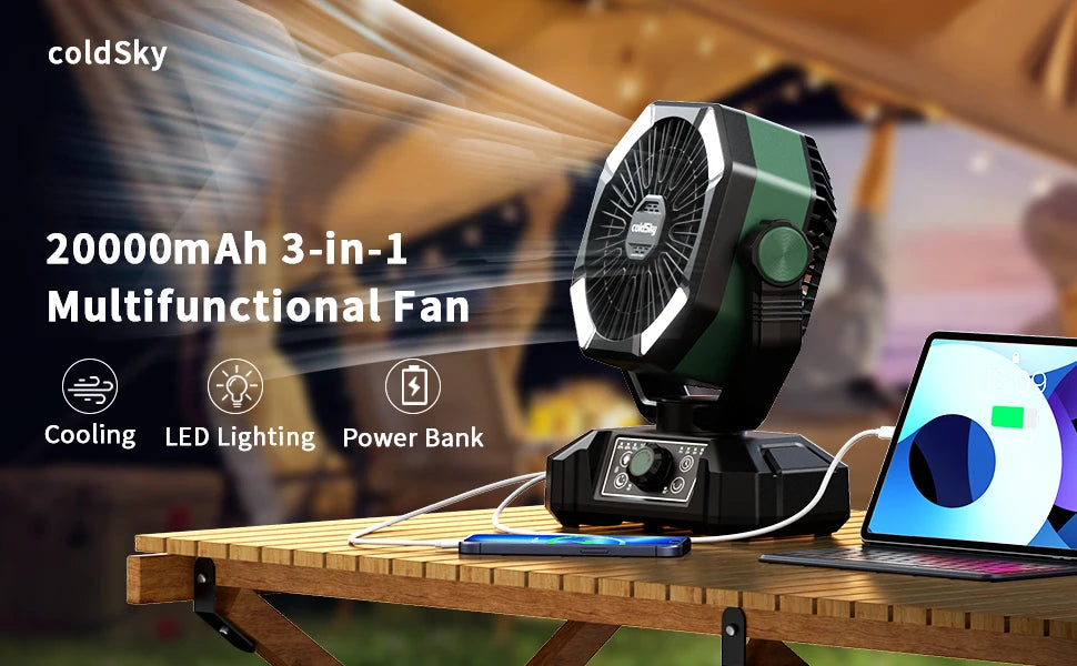 4 LED Lantern 8 Speed Fan 20000mAh Battery