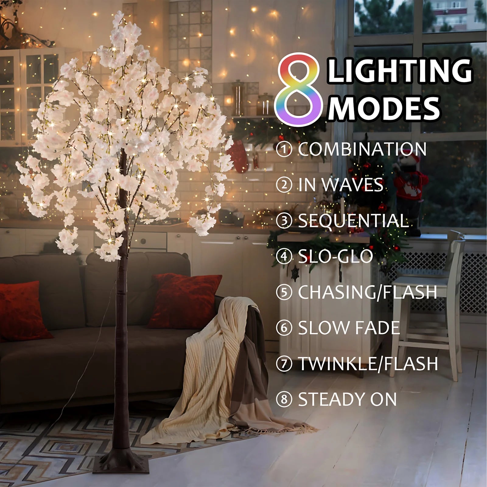 450 LED Cherry Blossom Artificial Tree Warm