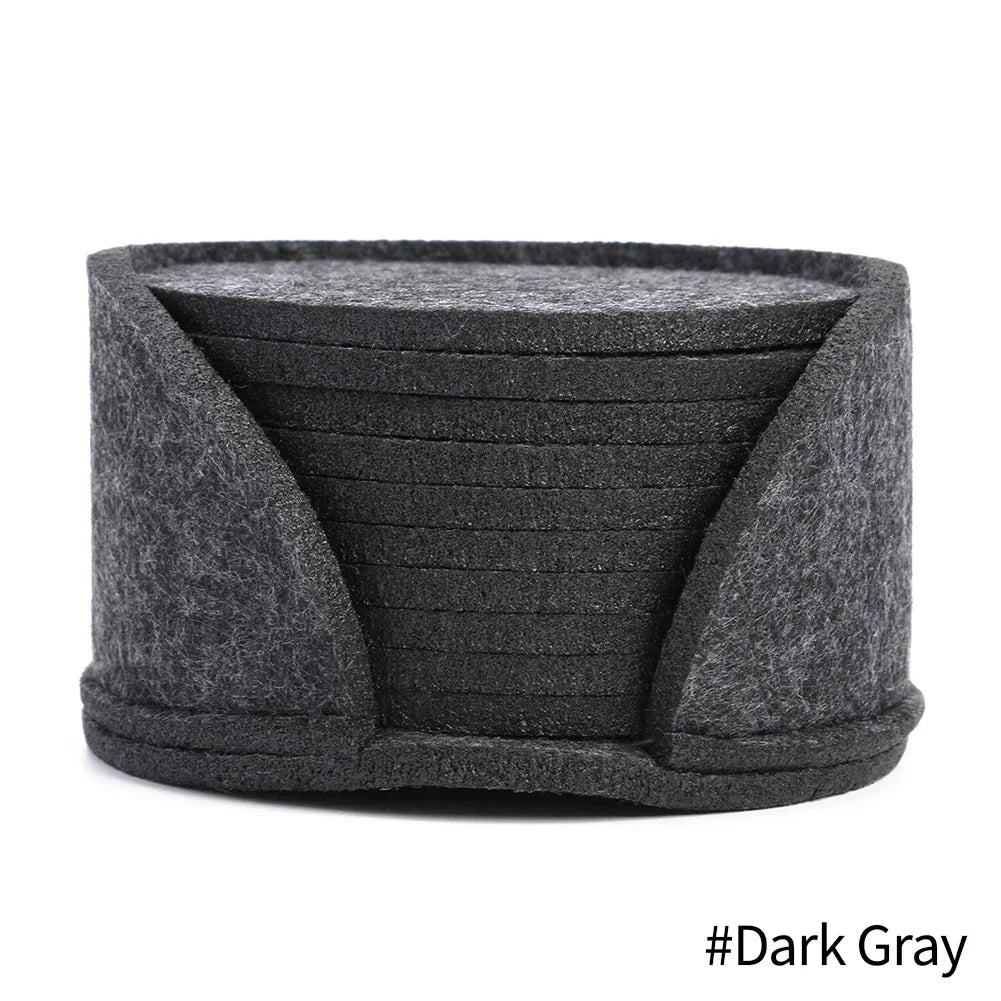 11pcs Round Felt Coasters Heat Resistant