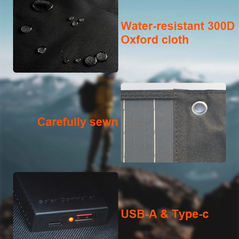 21W 5V Portable Solar Charger 22% Conversion