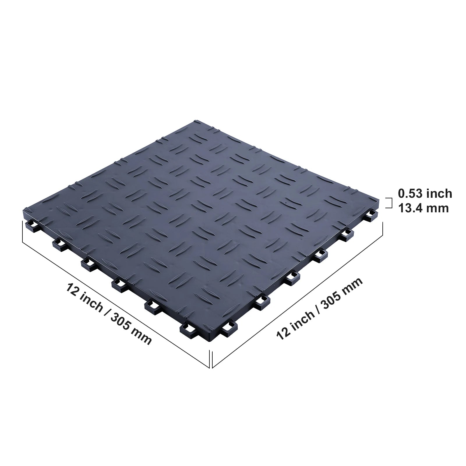 Garage Tiles Interlocking 12in 25/50Pcs Garage Floor Covering Tiles Non-Slip Double-Sided Texture for Garages Repair