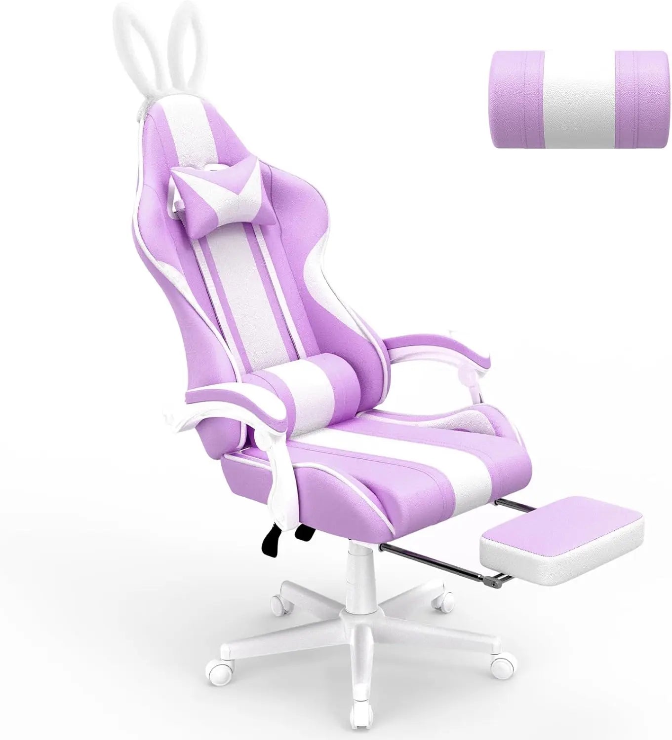 Ergonomic Cute Gamer Chair Footrest Massage