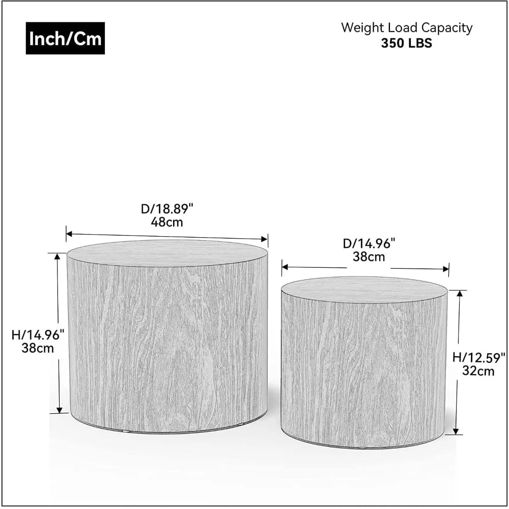 Modern Round Matte Black Wooden Tables