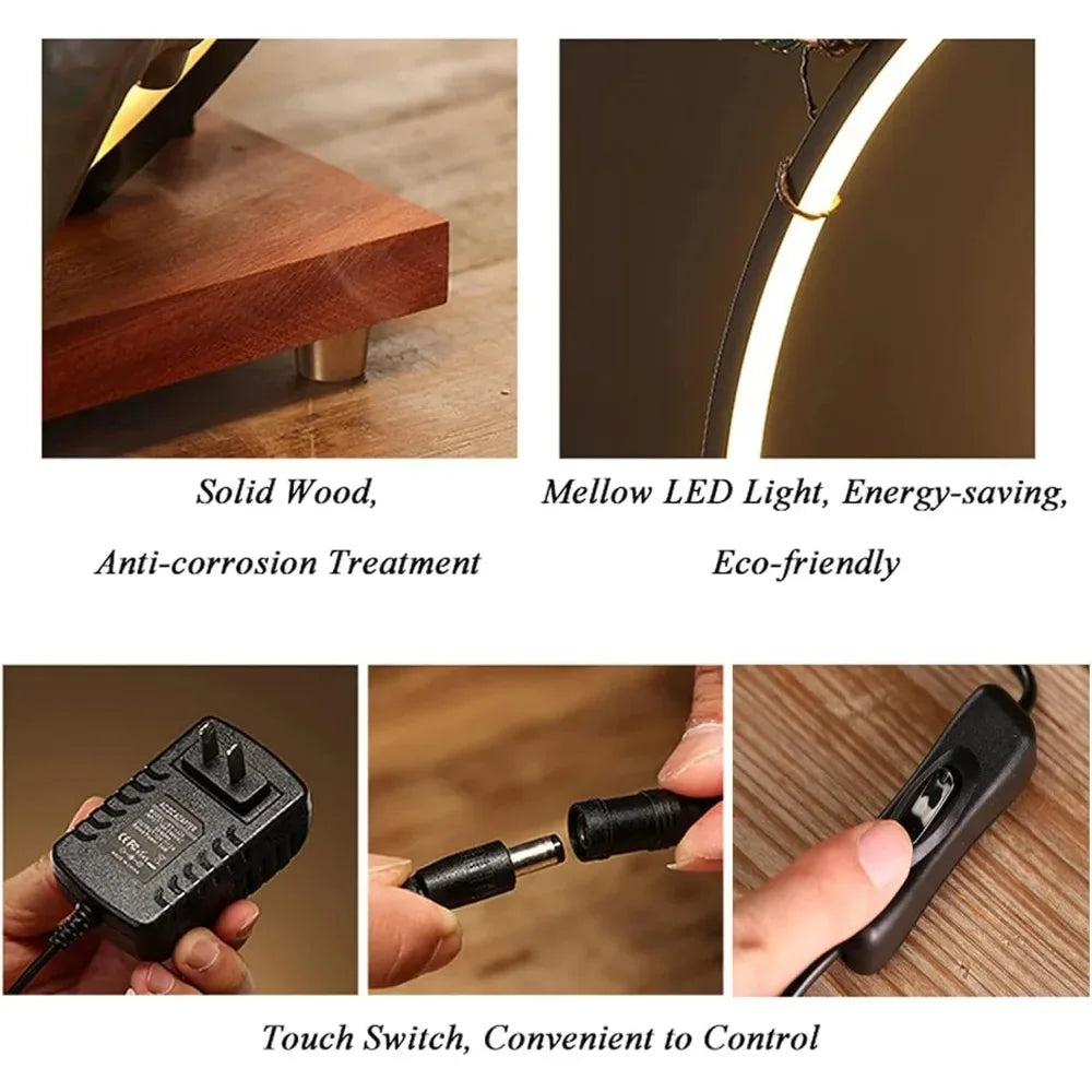 Tabletop Water Fountains Waterfall LED Light Mist