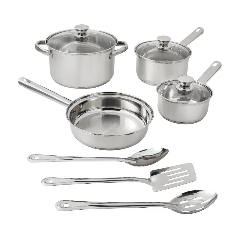 Stainless Steel Cooking Set Stay-Cool Handles