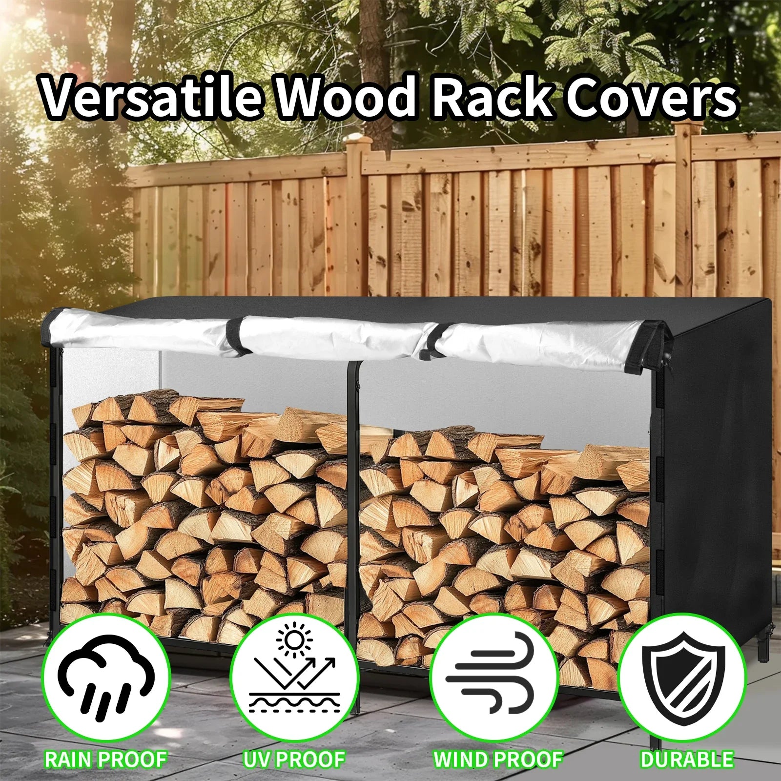 Outdoor Firewood Rack Cover Waterproof
