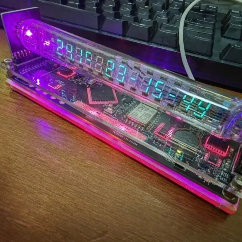 Vacuum Tube Digital Tabletop Glow Clock
