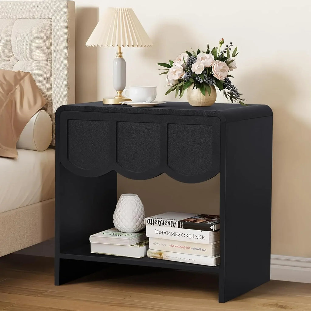 Mid Century Modern Farmhouse Wood Nightstand