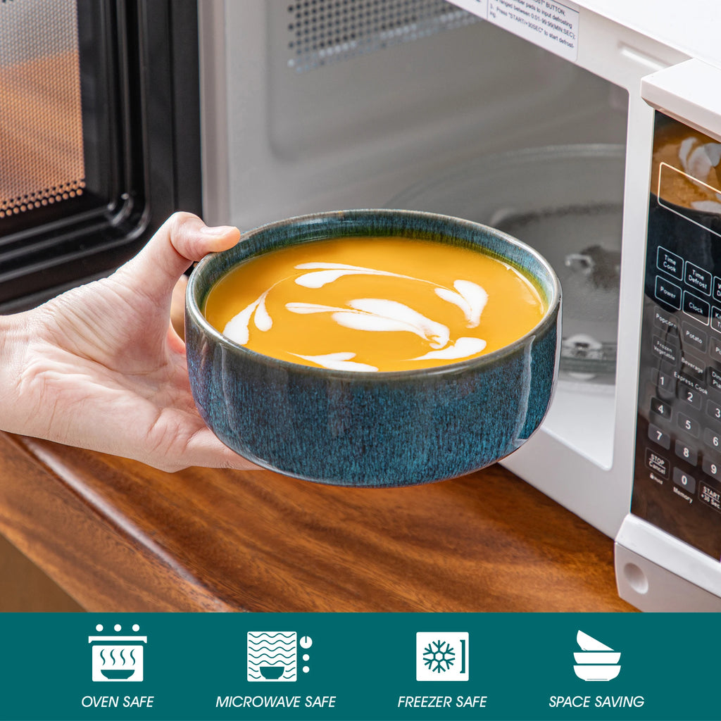 Blue Ceramic Plate Set Reactive Glaze