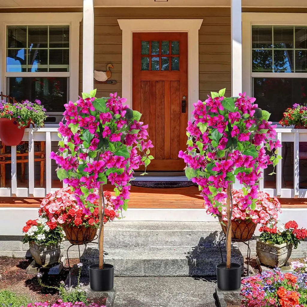 4ft Artificial Bougainvillea Tree with Flowers 2pcs