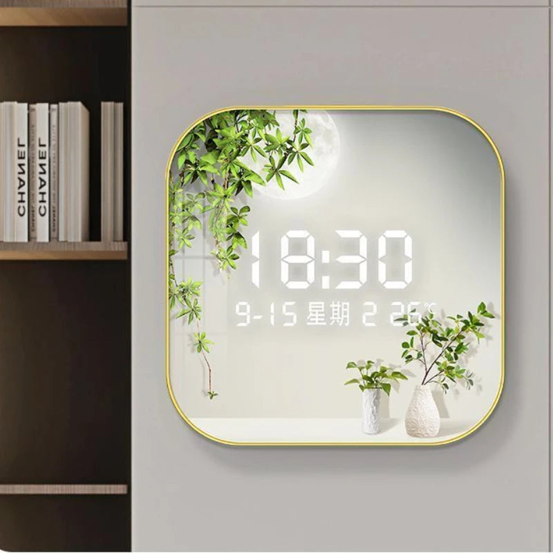 Digital LED Silent Temperature Square Clock