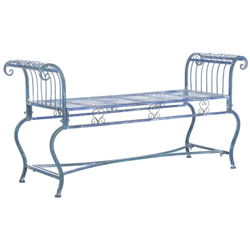 Wrought Iron Vintage Scrollwork Bench Weather-Resistant